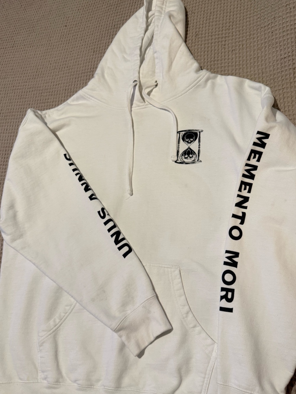 Unus Annus The End Heavyweight White Memento Mori Hoodie 2XL - Picture 2 of 13